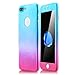 iPhone 7 Plus Case,AICase Ultra Thin Full Body Coverage Protection Soft PC [Dual Layer][Slim Fit] Case with Tempered Glass Screen Protector for iPhone 7 Plus (Blue/red)