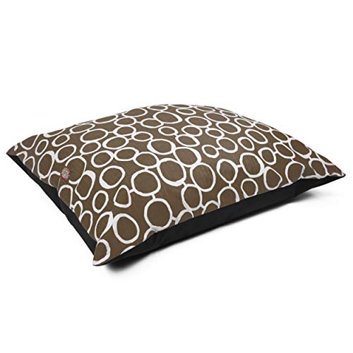 Image of Majestic Pet Rectangle Medium Dog Bed - Non-Slip, Washable, Comfy Crate Pillow for Sleeping - Kennel Bed for Medium Breed, 35 x 28 Inch - Fusion Mocha