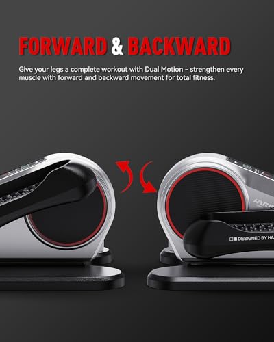 HARISON Under Desk Elliptical Machine for Seniors, Mini Elliptical with 12-Level Magnetic Resistance Adjustable, Bidirectional Motion, Pre-Assembled Low-Impact Leg Exerciser with Floor Mat - Image 4
