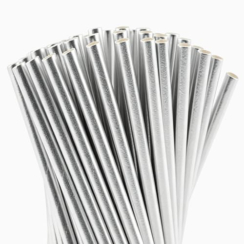 Pack de 300 pitillos de papel plateados biodegradables miniatura 1