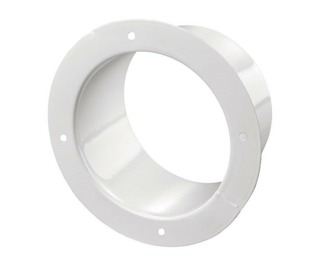 Prostko Ltd Men's White Powder Coated Steel Duct Flange / 60Mm / Tube Adaptor/Pipe Coupler - Hose Joint (Ø 120Mm)
