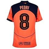Pedri #8 Men’s Soccer Jersey Fan Edition – Short Sleeve Training & Casual Shirt – Home, Away & Third Kit 2025/26 (US, Alpha, Large, Regular, Regular, Orange/Navy)
