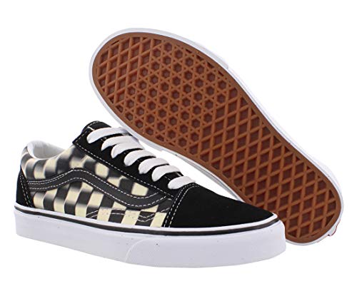 Vans Vans Men's Old Skool Skate Shoe (12.5 Women / 11 Men, (Blur Check) Black/Classic White)