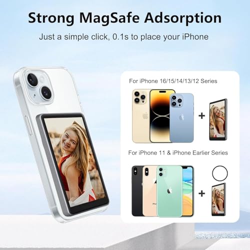 Image of Upgraded Phone Vlog Selfie Monitor Screen, Portable Back Camera Monitor with Magnetic Connection and Remote Control, Low Latency for Selfie Vlog Live Stream, Compatible with iPhone & Android