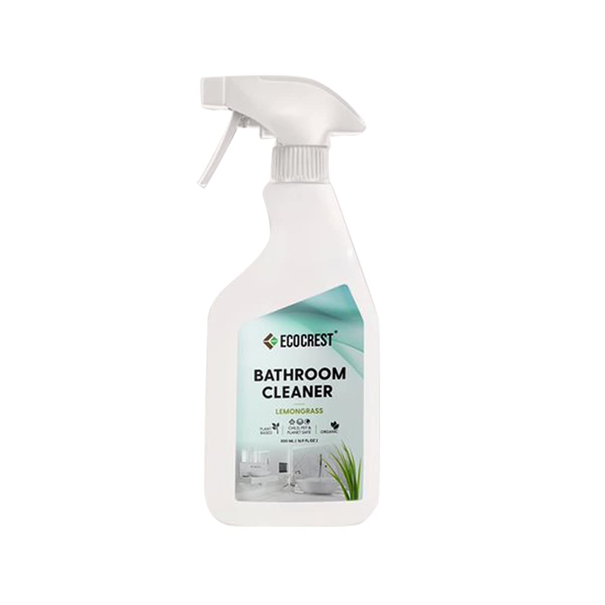 Ecocrest Bathroom Cleaner | 99.9% Germ Removal with Plant Based Anti Bacterial Protection | 6 Times More Clean | Non Carcinogenic, Non Corrosive | SLS Free Safe for Kids and Pets, Skin Safe - 500 ml Pack