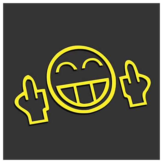 Decus Smiley Fuck You L 0005 (neon gul) // klistermärke OEM JDM stil dekal
