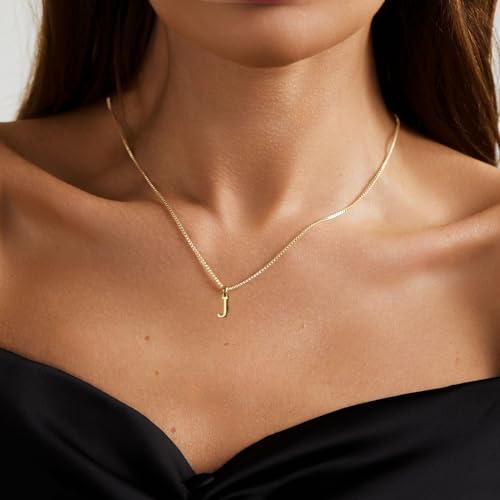 BERISO Gold Initial Necklaces for Women 14K Gold Plated Dainty Letter Necklace Personalized Initial Pendant Necklace Tiny Letter Name Necklaces Christmas Gift for women2
