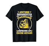 Achtung: Überarbeiteter Staplerfahrer. Ansprechen auf eigene Gefahr. Lustiger Spruch für Damen und Herren, die als Logistiker, Lagerarbeiter, Lagerist, Staplerfahrer, Gabelstaplerfahrer oder Lager Verwalter arbeiten. Tolle Geschenkidee für Papa bzw. Vater.