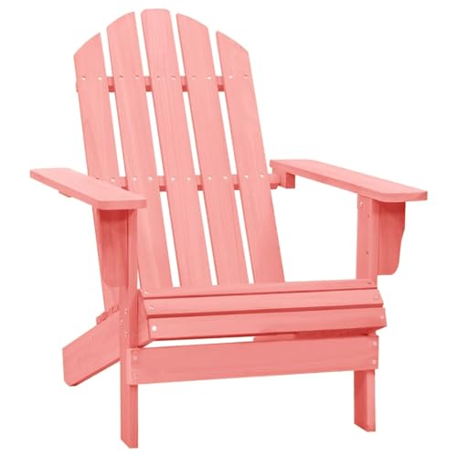 Gecheer Chaise Plastique,Fauteuil massant Chaise de Jardin Adirondack Bois de Sapin Massif Rose