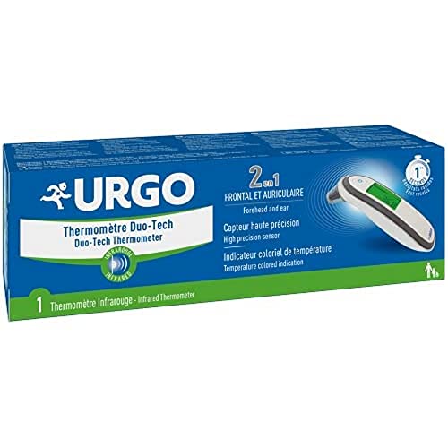 Urgo - Termometro a infrarossi Duo Tech con presa di temperatura frontale/auricolare
