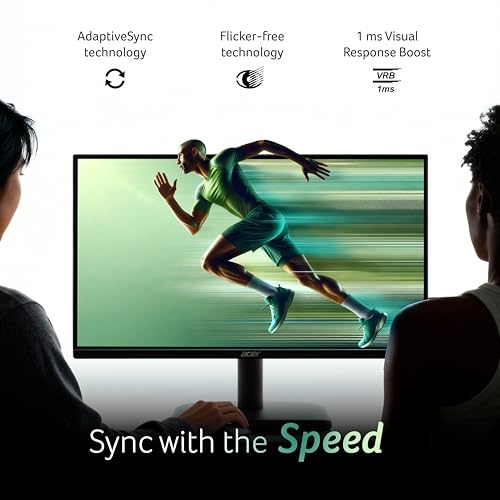 Acer EK220Q J0 21.5 Inch Full HD VA Panel Monitor | 120Hz Refresh | 1ms VRB | AdaptiveSync | sRGB 99% | Flicker-Less & BlueLightShield | ZeroFrame | HDMI + VGA | Tilt Adjustable I Eye Care | Black — photo 5