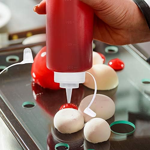 MATANA - 4 Squeeze Sauce Bottles with Lids for Syrup Oil Ketchup Mustard Condiments, Paint Storage - BPA Free, 500ml/16oz