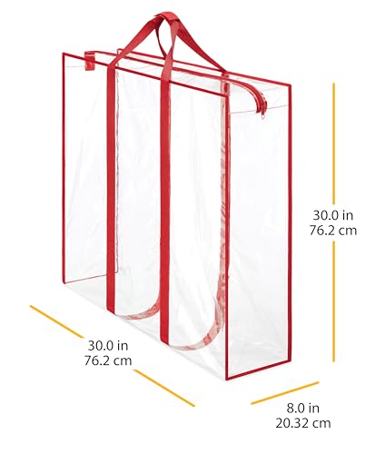 Image of Whitmor Christmas & Holiday Jumbo Storage Bag - Store wreaths, decor, gift bags, tissue paper - Clear