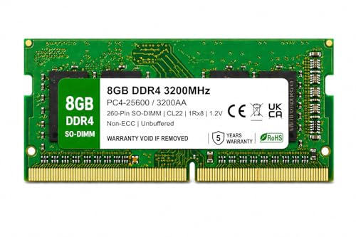 Image of 8GB DDR4 3200MHz Laptop OEM Laptop RAM Compatible with Samsung [Key Specs: PC4-25600 /3200AA | 260-Pin SO-DIMM | CL22 | 1Rx8 | 1.2V | Non-ECC] | 5 Years Seller Warranty