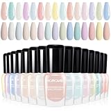 Morovan Fingernail Nail Polish Set: 15 Colors Pastel Macaron Nail Polish Kit Quick Dry Toe Finger Nail Polish Pcak Easter Gift For Women Girl