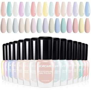 Morovan 15-Color Spring Pastel Macaron Nail Polish Set - Quick Dry, Long Lasting, Perfect for Women and Girls