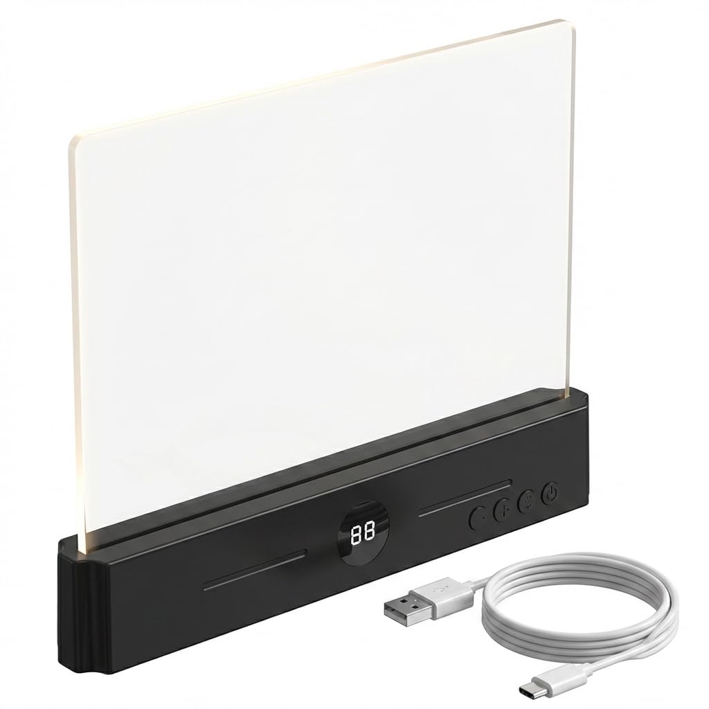 Lámpara de lectura LED recargable de alta precisión con panel óptico transparente 8