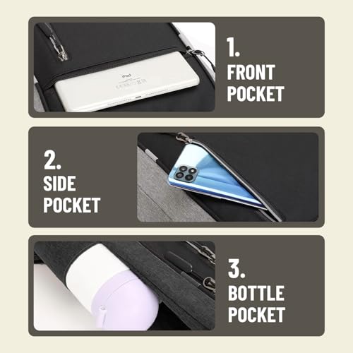 House of HayaLibaas Travel Laptop Bag 3 Set – Waterproof Polyester Backpack Compartments, Lightweight & Durable, Multi-Pocket Organizer, Casual & Functional for School, Work & Travel