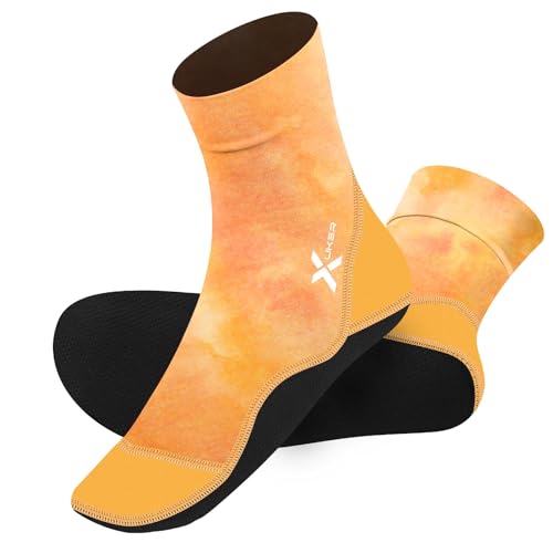 XUKER Water Socks Quick Dry for Sand Beach Volleyball Soccer, Yellow, XS