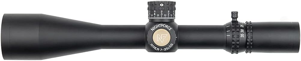Nightforce ATACR 7-35x56mm F2 Black Riflescope - Second Focal Plane (SFP), DigIllum Illuminated Reticle, ZeroStop, Adjustable Parallax, Long Range Precision Scope