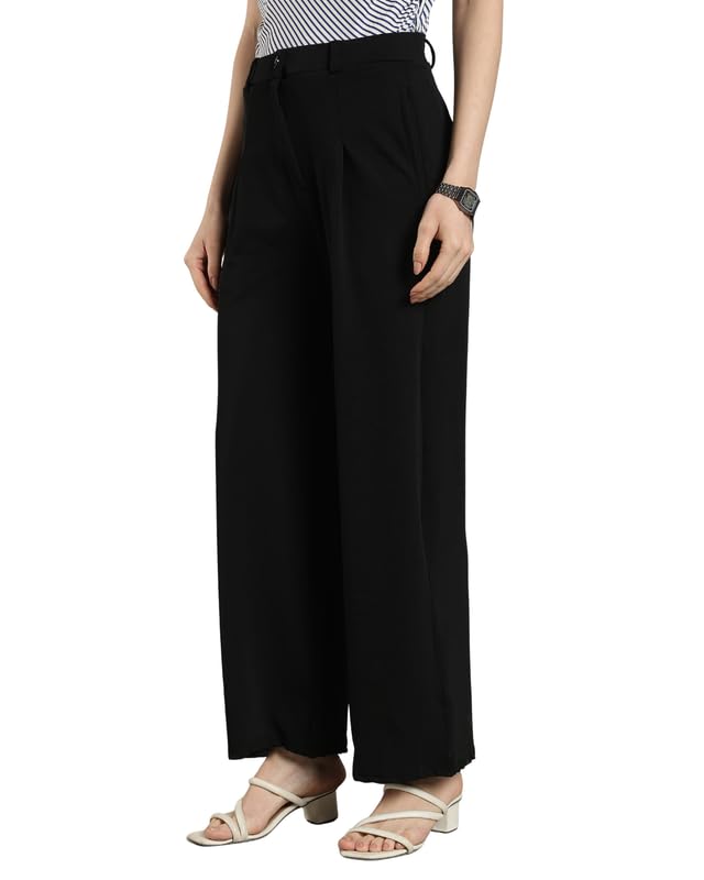 Women Flared Bell Bottom Pants High Waist | Stylish Retro Wide Leg Trousers | Stretchable Cotton Blend Casual, Office Bottom | Comfortable Regular Fit Palazzo Pants-image-39
