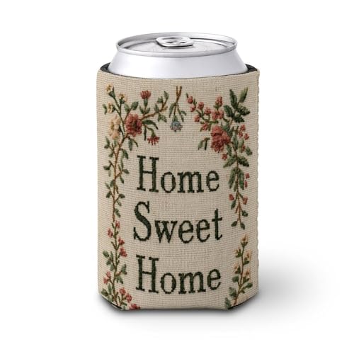 Funda enfriadora de latas de cerveza, bordado de cabaña antigua, cubierta para latas de cerveza, enfriador de cerveza, soporte de bebidas aislado suave para fiestas, playa, eventos, hogar