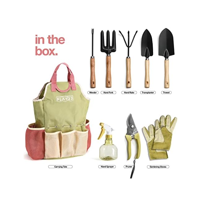 Gardening Tools Set of 10 Heavy Duty Garden Tools Set with Fashion Handbag Durable