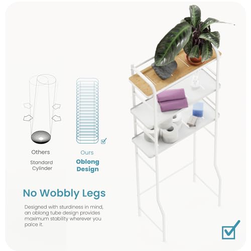 Image of Home Zone Living Over-the-Toilet Bathroom Storage Cabinet Organizer