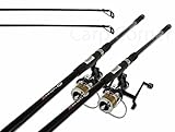 NGT Carp Fishing Setup 2 x 12ft 2 Piece Carp Rods 2.75lb & 2x Baitrunner Reels Pre loaded With Line