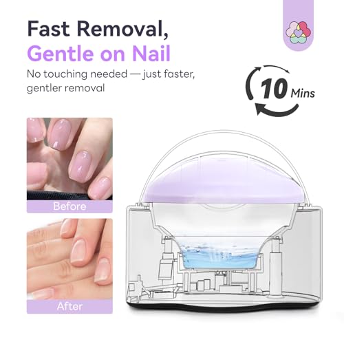 Image of Saviland Essentials Nail Polish Remover Machine: Nail Soaking Bowl & Acetone Nail Polish Remover Gel Nail Remover Machine with Nail Soak off Bowl Soaker Tech Acrylic Nail Remover Steam Salon Home DIY