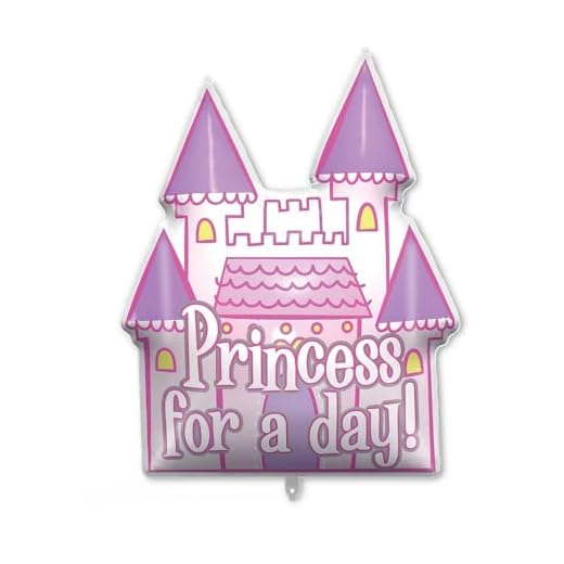 Procos-Globo 92442 Princess for a Day, tamaño 96 cm, Castillo de Princesa, Helio, cumpleaños, decoración, Regalo, Color Rosa