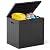 DUMOS 31 Gallon Deck Box, Lockable Outside Storage Box for Outdoor Use, Outside Waterproof Resin Package Delivery Box for Backyard Patio Garden, Black
