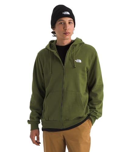 The North Face Men's Evolution Simple Dome Full Zip Hoodie | 2 Piece Hood with Adjustable Drawcord, Ribbed Collar & Hem, Classic Logo, Woodland Green, Small