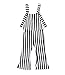 Toddler Kids Baby Girl Stripes Bell-Bottom Jumpsuit Romper Overalls Pants Outfits (Black, 3-4 T)