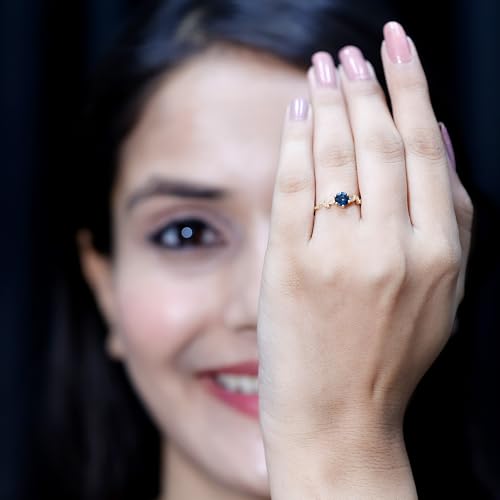 Certified London Blue Topaz Promise Ring For Women, AAA Quality, Real 5mm Blue Topaz Diamond Ring (deal For Gift)4