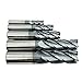 5pcs 1/4”, 3/8”, 1/2”, 5/8”, 3/4” Carbide Square End Mill, HRC 45 Deg Single End 4 Flute AlTiN Coating Mill Bits (5pcs End Mill Set)