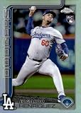 2025 Topps Chrome Refractor Baseball 71 Edgardo Henriquez RC Rookie Los Angeles Dodgers Official MLB Trading Card (Stock Photo Shown, Near Mint to Mint Condition)