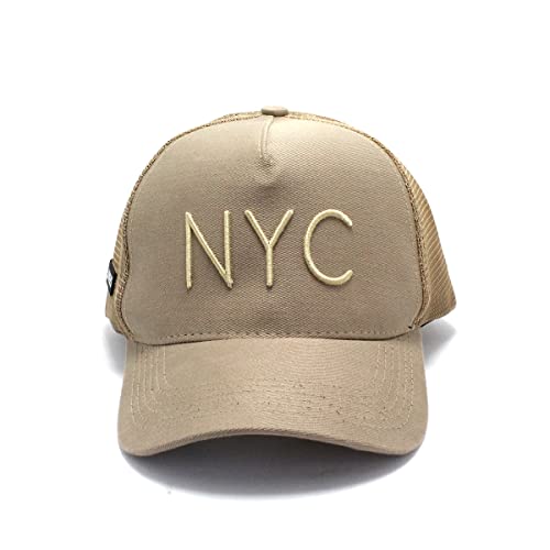 Boné Masculino Snapback Aba Curva Nyc Bn-8010 Creme