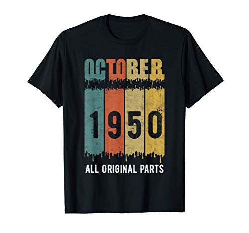 Reto Vintage 70th Birthday Tee, nacido en octubure de 1950 Camiseta