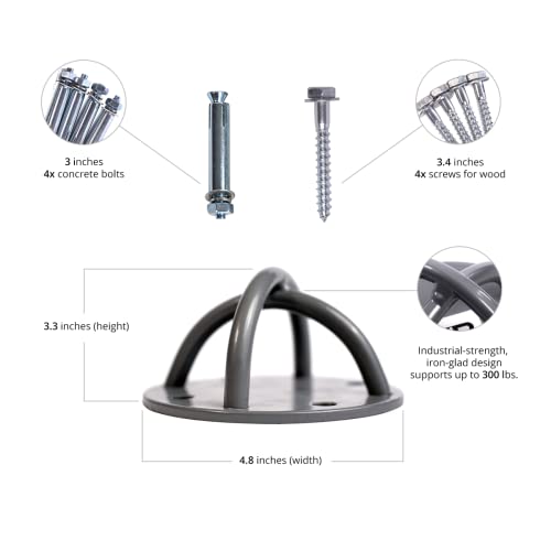 Yogabody Yoga Trapeze Ceiling Hooks, Suitable For Gymnastic Rings, Suspension Trainer Mounts, Indoor Or Outdoor Use, Set Of 2 #TOP5