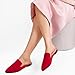 MUSSHOE Mules for Women Flats Comfortable Pointed Toe Women Mules,Red 9