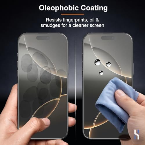 Image of Matte Tempered Glass for iPhone 16 Pro (6.3 Inch) Military Grade 9H Screen Guard, Anti-Scratch, Shatterproof, Edge-to-Edge Full Coverage - Black Border