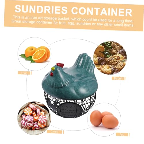 Cesta de almacenamiento de huevos con creativo diseño de hierro 8