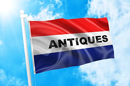 Dmse Antiques Advertising Store Message Commercial Business Flag 3X5 Ft Foot 100% Polyester 100D Flag Uv Resistant (3' X 5' Ft Foot) #TOP1