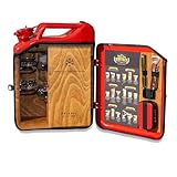 PRIVATE MINIBAR Personalized Jerry Can Mini Bar, Custom Fuel Bar, Handmade Travel bar, Birthday Gifts, Barware for Men, Outdoor bar, Gift for Boyfriend (Red)