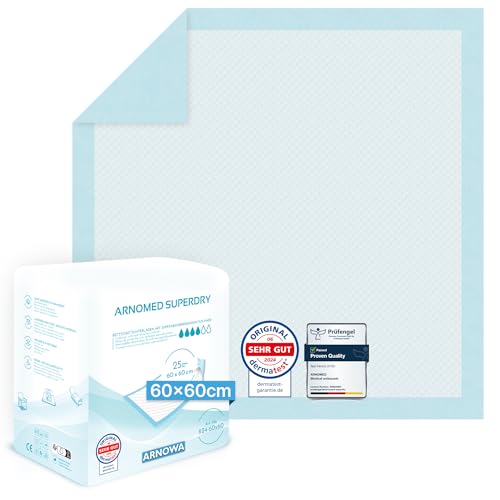 200x ARNOMED empapador incontinencia desechable Ligero, empapador Absorbente 60x60cm, Cambiador bebé desechable, empapador 5 Capas celulosa Cama para incontinencia, empapador Cama desechable