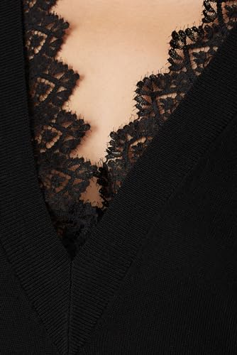 Rebecca Taylor Rent the Runway Pre-Loved Black Lace Combo Pullover4