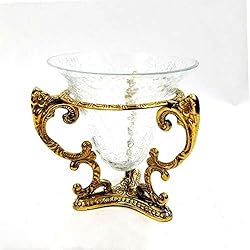 India Overseas Trading Corporation Solid Brass Golden Potpourri Stand Container