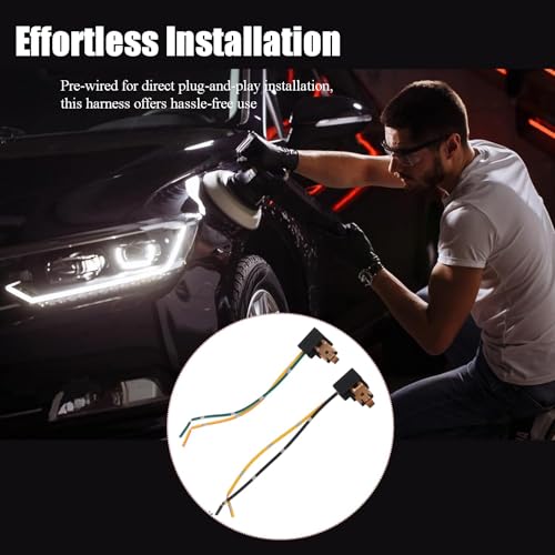 Image of 2pcs H1 Connector, Headlight Wiring Harness, 12v-24v Fog Light Bulb Socket Harness, H1 Led Headlight Bulb Adapter Lamp Wiring Connector Adapter for H1 Female Head Halogen Bulb