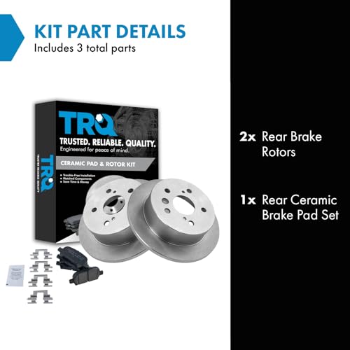 Image of TRQ Rear Ceramic Brake Pad and Rotor Set